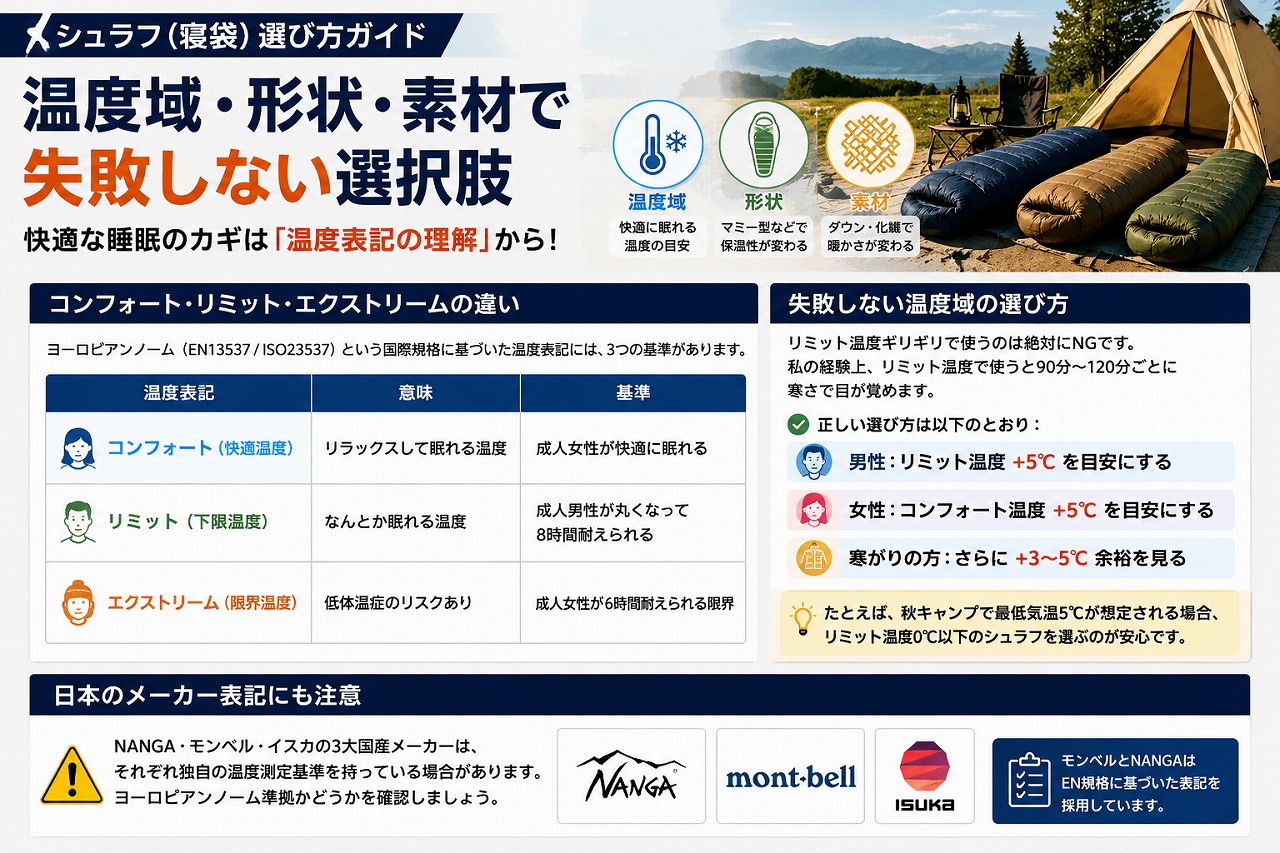 シュラフ（寝袋）選び方ガイド