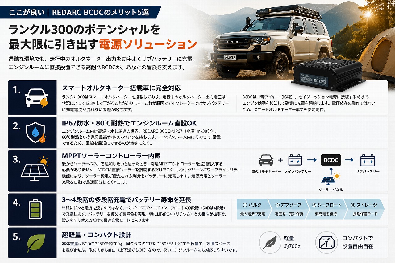 REDARC BCDC充電器の取付ガイド