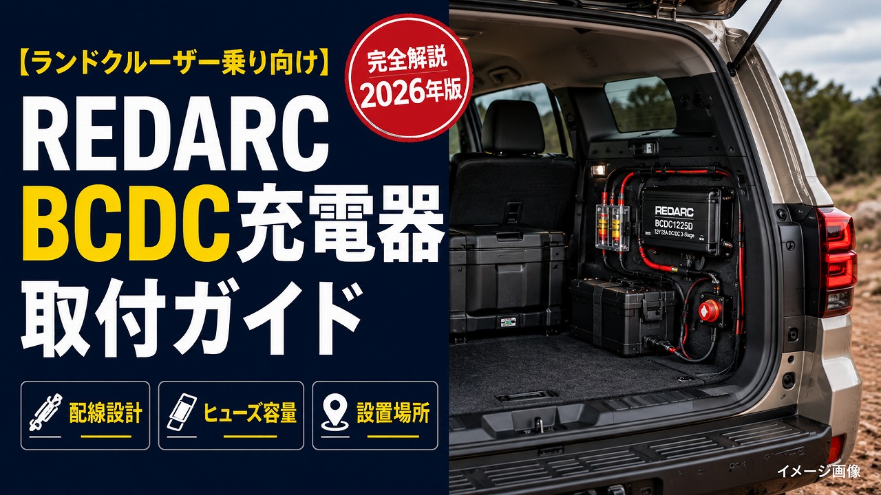 【ランドクルーザー乗り向け】REDARC BCDC充電器の取付ガイド｜配線設計・ヒューズ容量・設置場所を完全解説【2026年】