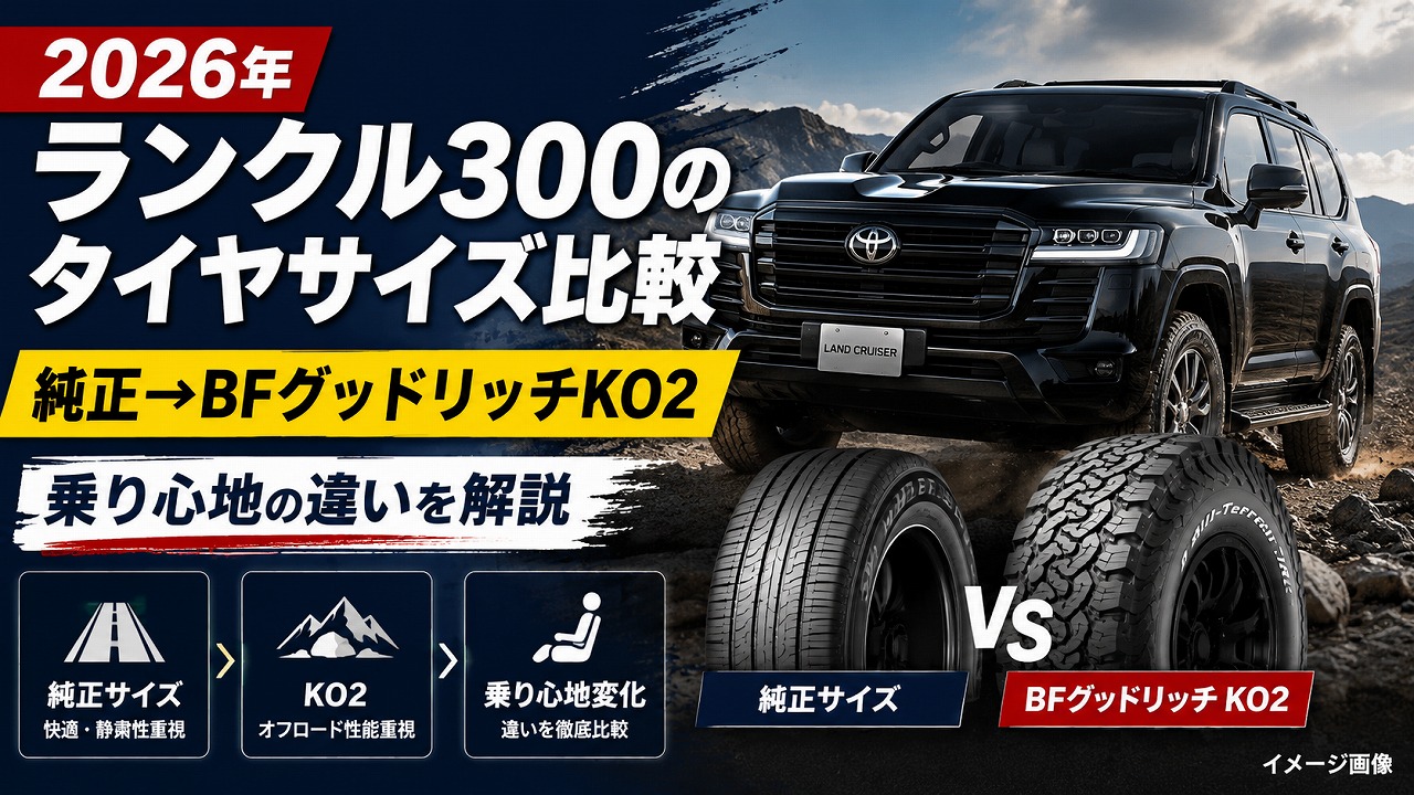 【2026年】ランクル300のタイヤサイズ比較｜純正からBFグッドリッチKO2まで乗り心地の変化を徹底解説