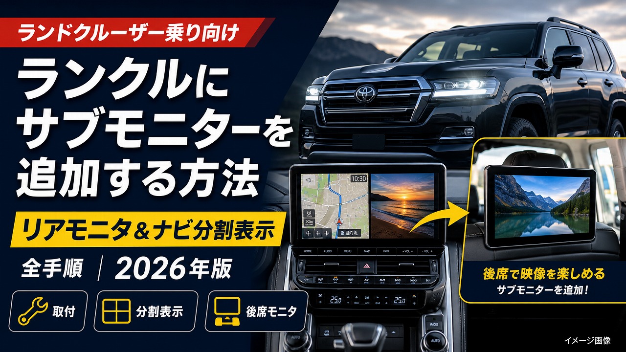 【ランドクルーザー乗り向け】ランクルにサブモニターを追加する方法｜リアエンタメ＆ナビ分割表示の全手順【2026年版】