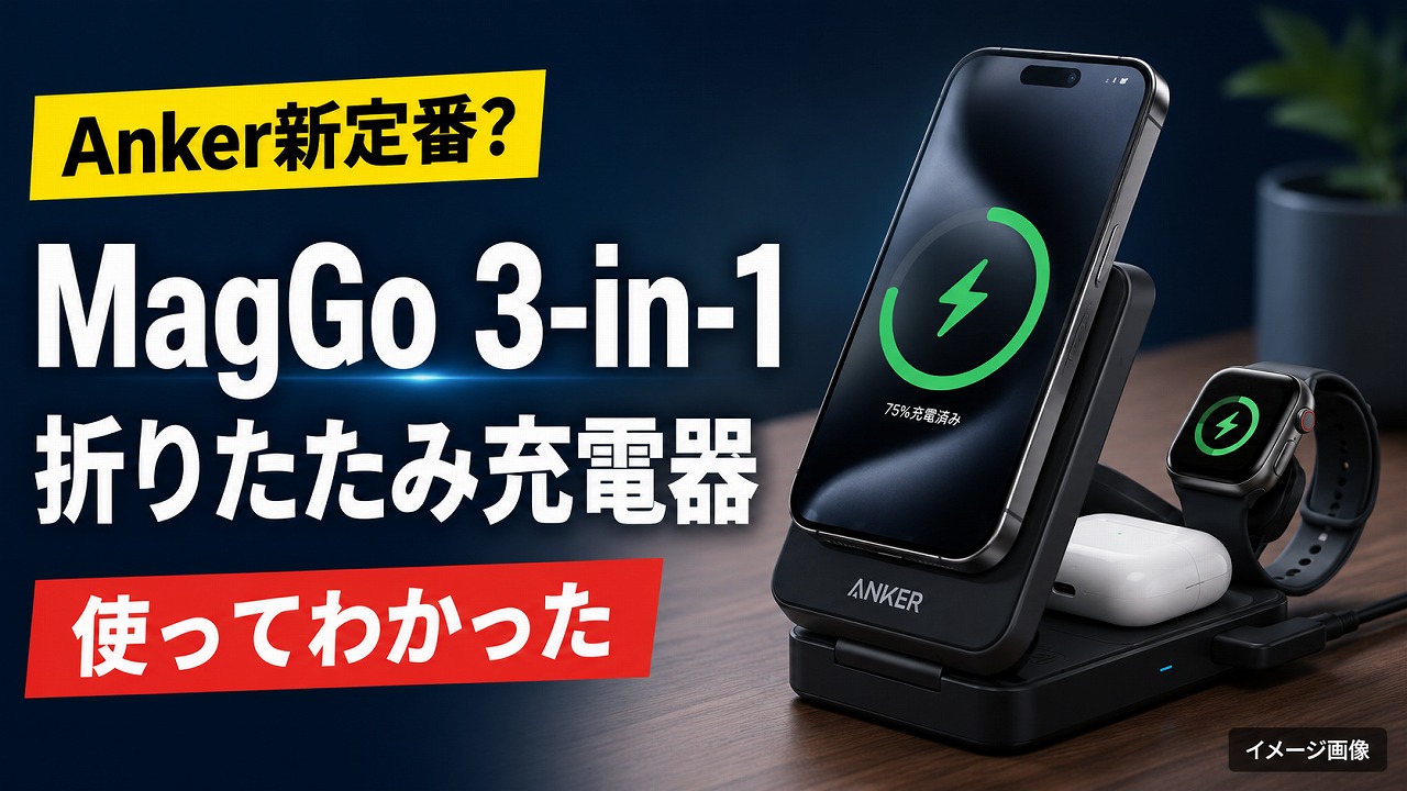 【2026年】Anker MagGo充電スタンドは買い？iPhone×Apple Watchの理想的な充電環境をつくる方法