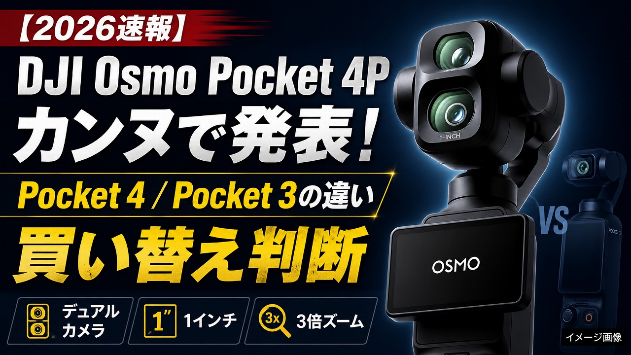 【2026速報】DJI Osmo Pocket 4Pがカンヌで発表！Pocket 4／Pocket 3との違いと買い替え判断