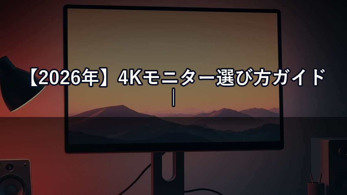 【2026年】4Kモニター選び方ガイド｜用途別おすすめ5選と失敗しないチェックポイント