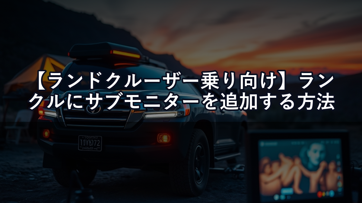 【ランドクルーザー乗り向け】ランクルにサブモニターを追加する方法｜リアエンタメ＆ナビ分割表示の全手順【2026年版】