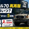 ランクル70 再再販の抽選を勝ち抜く5つの戦略と落選後の選択肢を解説するタイトル画像（ランクル70 AXの外観と抽選申込のイメージ）