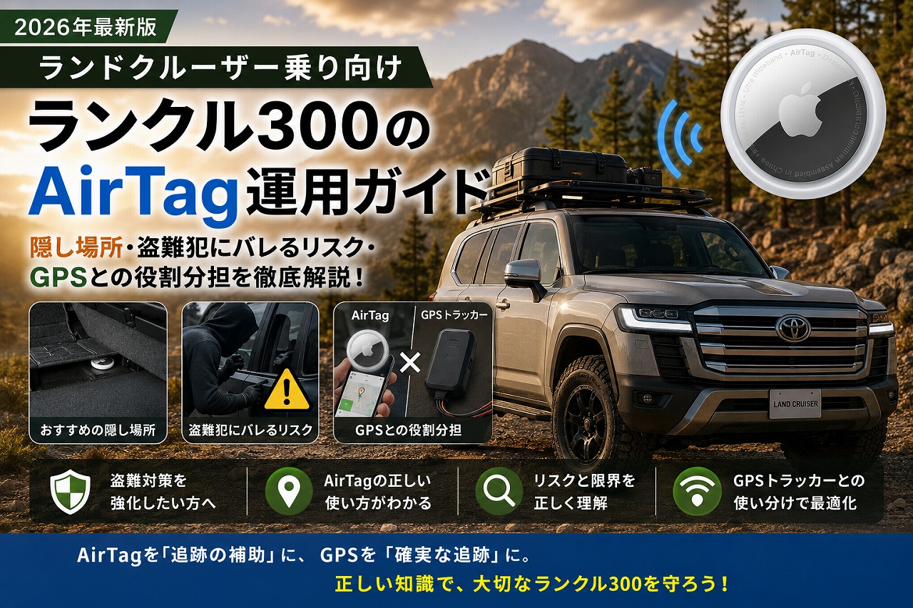 【ランドクルーザー乗り向け】ランクル300のAirTag運用ガイド｜隠し場所・盗難犯にバレるリスク・GPSとの役割分担【2026年】