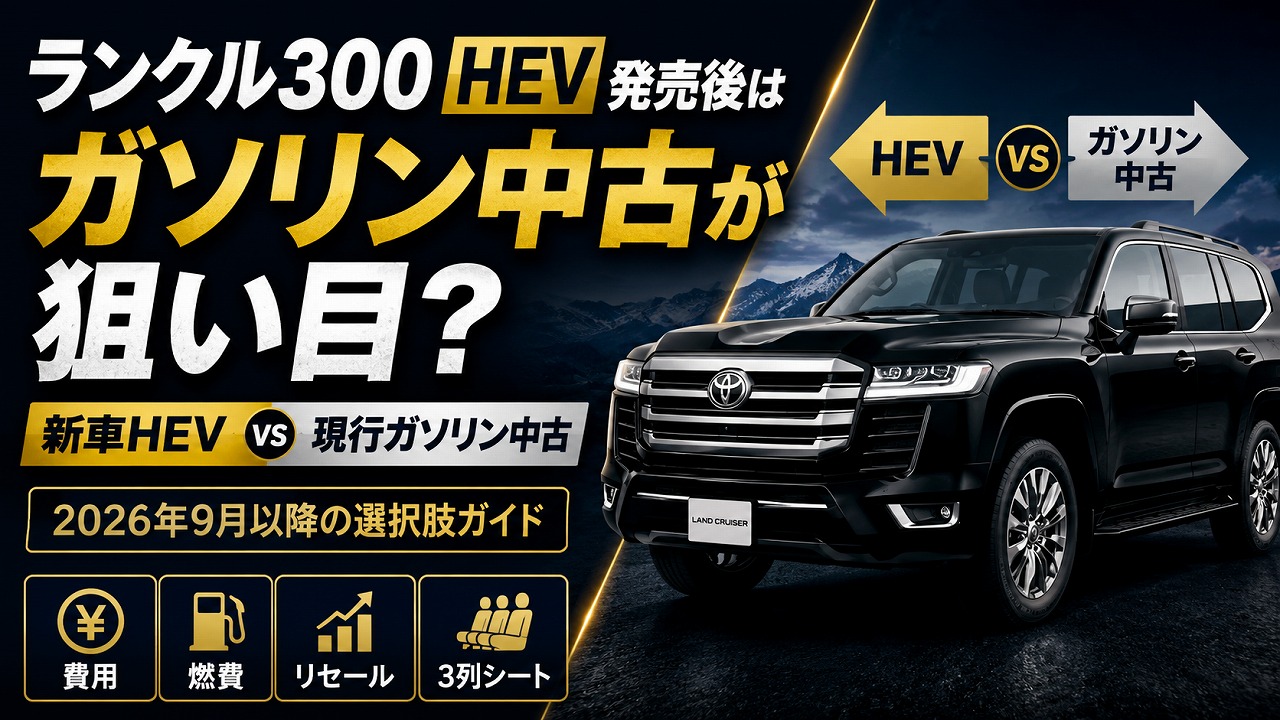 ランクル300 HEV 発売後はガソリン中古が狙い目？新車HEV vs 現行ガソリン中古を徹底比較｜2026年9月以降の選択肢ガイド