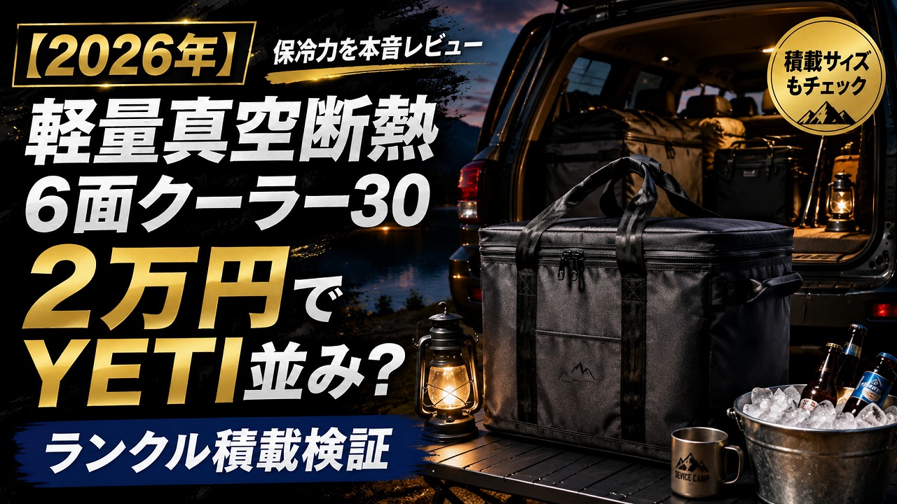 【2026年】アルペンアウトドアーズ 軽量真空断熱6面クーラー30 レビュー｜2万円でYETI並みの保冷力は本当か？ランクル積載検証