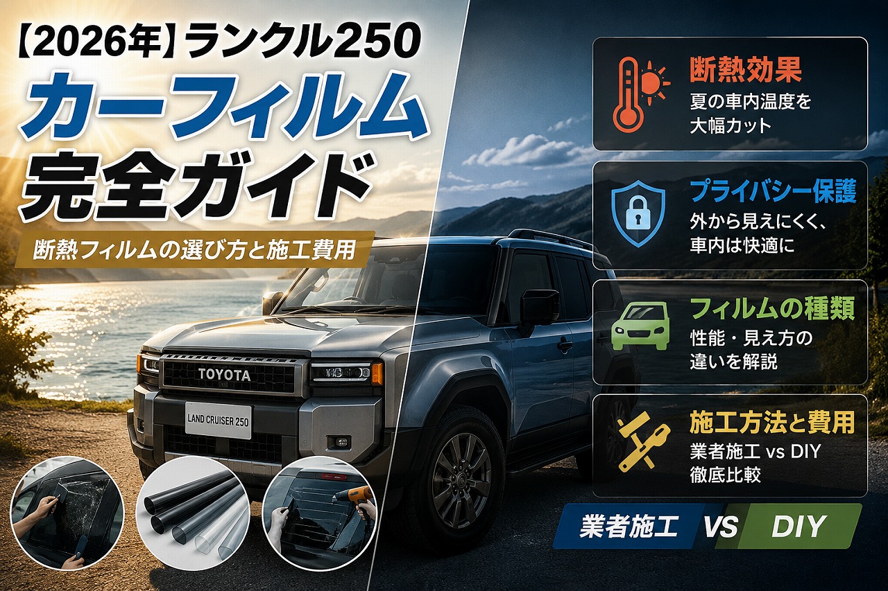 【2026年】ランクル250 カーフィルム完全ガイド｜断熱フィルムの選び方と施工費用・業者vsDIYの結論