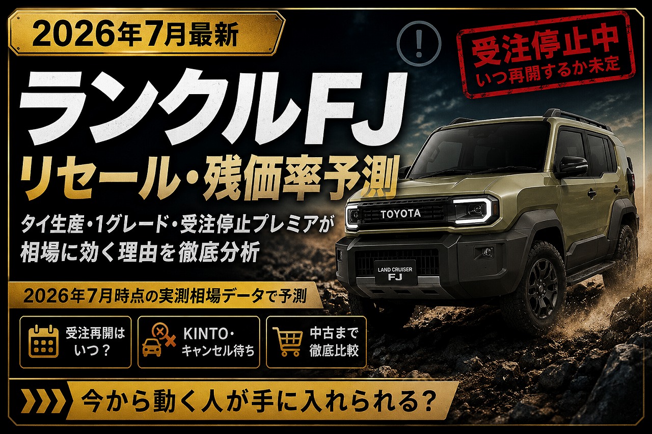 【2026年7月最新】ランクルFJ リセール・残価率予測｜タイ生産・1グレード・受注停止プレミアが相場に効く理由を徹底分析