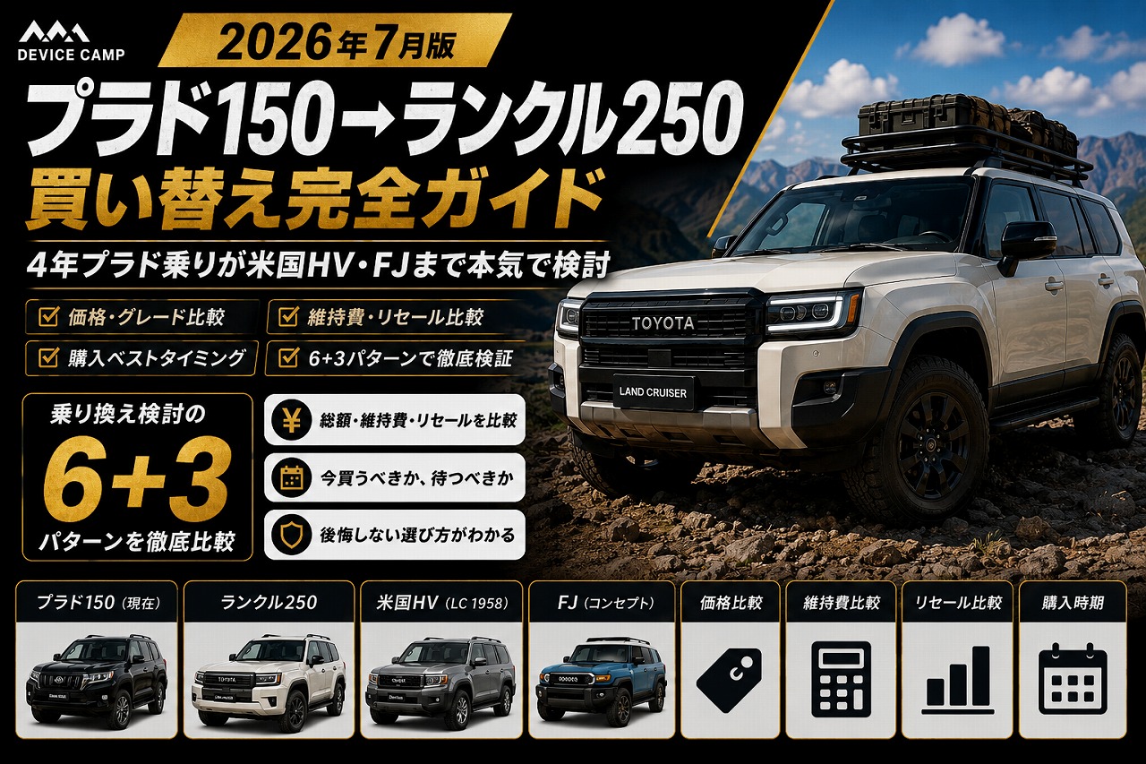 プラド150→ランクル250 買い替え完全ガイド｜4年プラド乗りが米国HV・FJまで本気で検討【2026年7月】