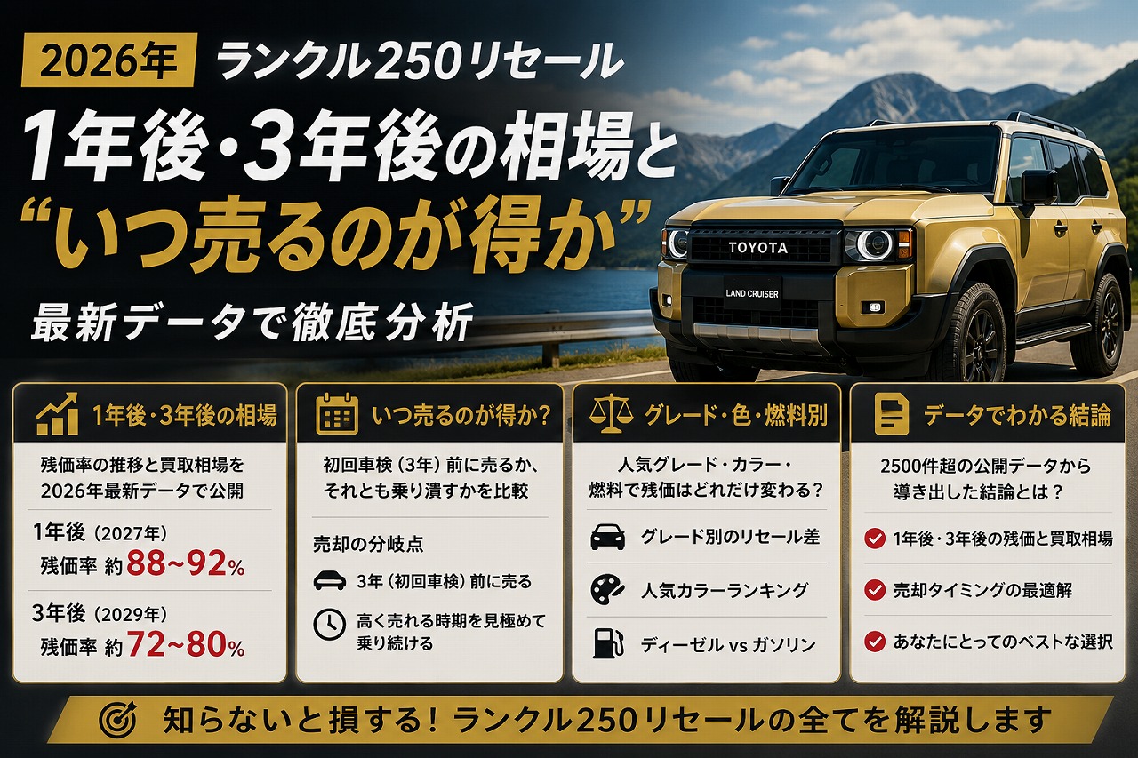 【2026年】ランクル250 リセール｜1年後・3年後の相場と“いつ売るのが得か”