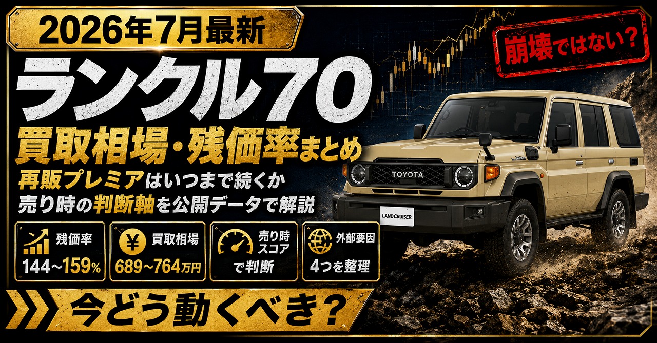 【2026年7月最新】ランクル70 買取相場・残価率まとめ｜再販プレミアはいつまで続くか・売り時の判断軸を公開データで解説