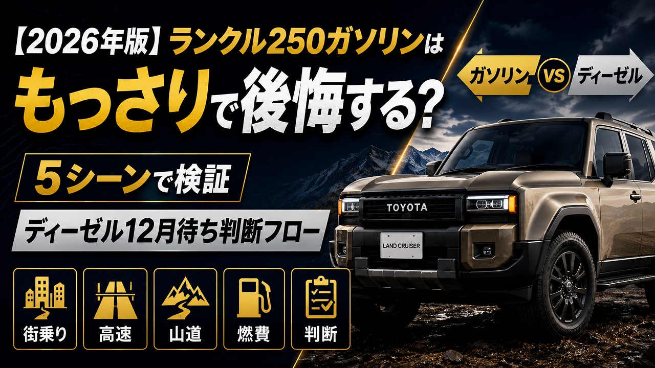【2026年版】ランクル250ガソリンはもっさりで後悔する？「遅い問題」を5シーンで検証＋ディーゼル12月待ち判断フロー