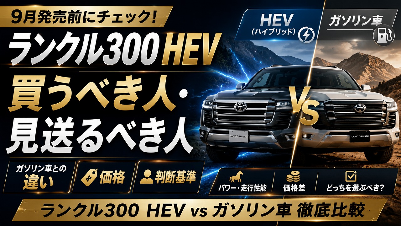 ランクル300 HEVを買うべき人・見送るべき人【ガソリン車との違い・価格・9月発売前チェックリスト2026】