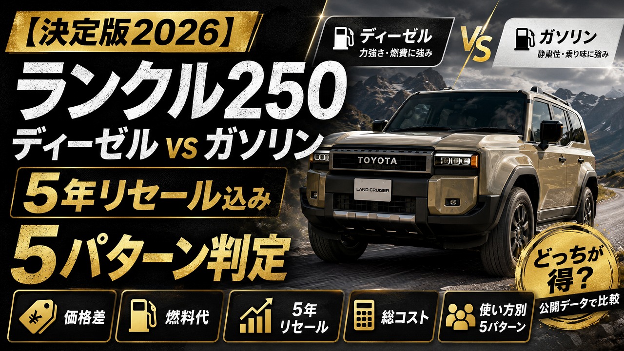 【決定版2026】ランクル250 ディーゼルvsガソリン｜5年リセール込み5パターン判定
