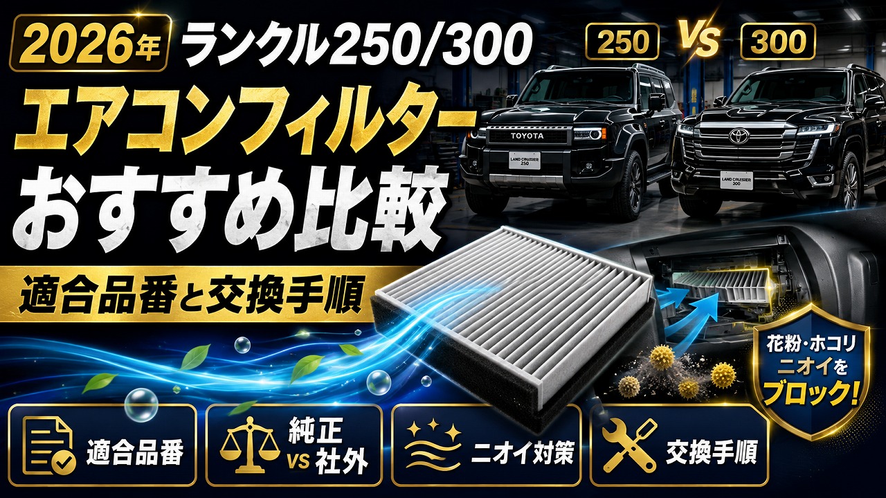 【2026年】ランクル250/300 エアコンフィルターおすすめ比較｜適合品番と交換手順