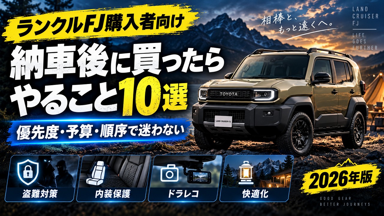 【ランクルFJ購入者向け】納車後に買ったらやること10選|優先度・予算・順序で迷わない