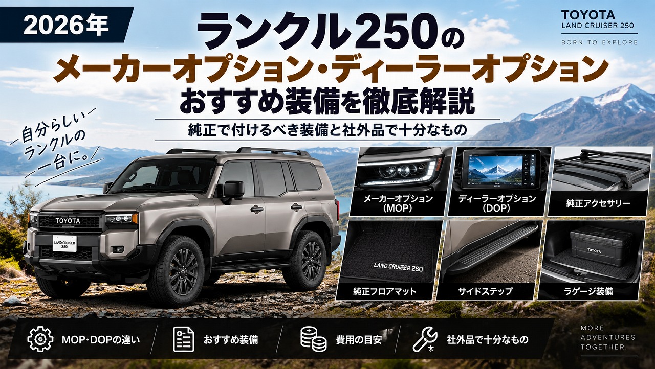 【2026年】ランクル250 メーカーオプション・ディーラーオプションおすすめ|純正で付けるべき装備と社外品で十分なもの