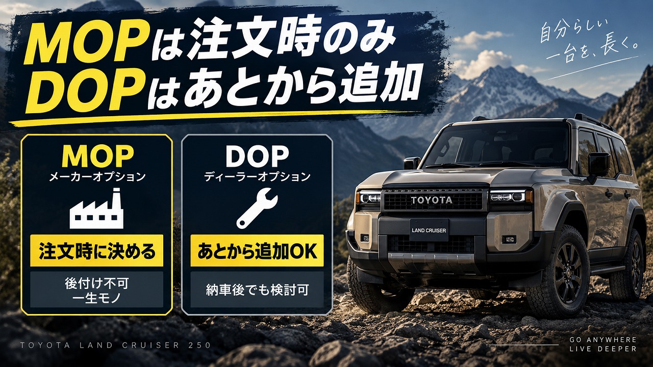 メーカーオプションは"一生モノ"、ディーラーオプションは"あとから直せる"