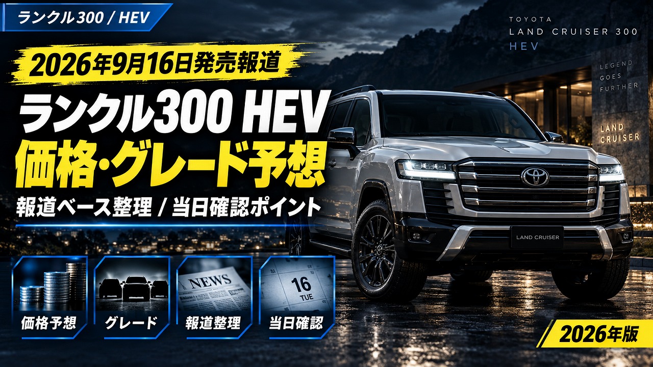 【2026年9月16日発表】ランクル300 HEV 価格・グレード|公式発表の内容と、発表前の報道との差分を整理