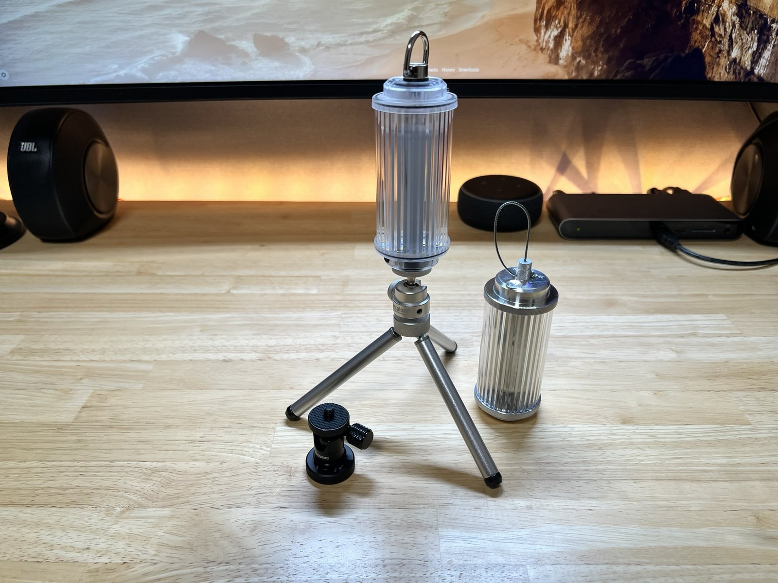 Minipod38 に載せた SKELETON、HimoBiner を付けた Aluminium、MICRO BALL HEAD