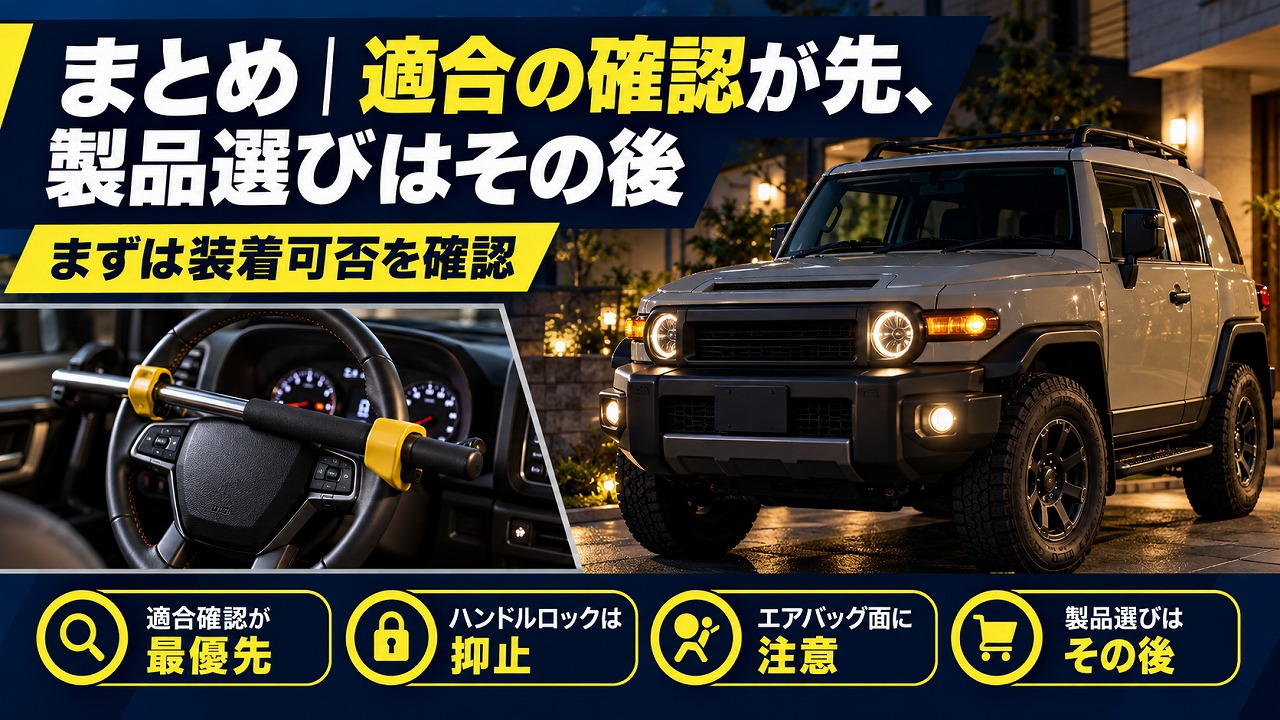 まとめ:適合の確認が先、製品選びはその後